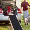 Foldable Wooden Dog Ramp for High Beds Non Slip Dual Heights Adjustable Pet Cat Ramp for Couch Car SUV 61LBS Load