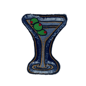 Embroidered Crinkle Martini Cocktail Toy for Dogs