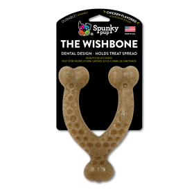Spunky Pup Chicken-Flavour Durable Wishbone Chew Toy