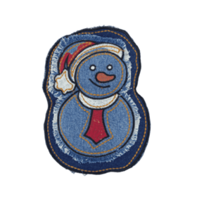 Embroidered Denim Holiday Snowman Toy for Dogs