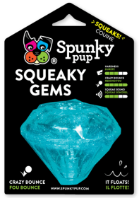 Spunky Pup Squeaky Gems Diamond Dog Toy - Floating & Dishwasher-Safe