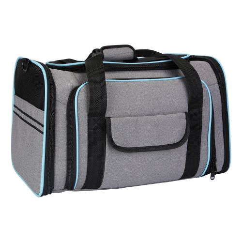Expandable Pet Carrier Airline Approved Cat Dog Carrier Cat Collapsible Soft CarrierÂ Bag with Removable Fleece Pad Pockets Breathable Mesh Adjustable