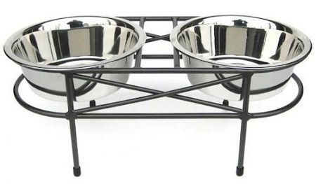 Mesh Elevated Double Dog Bowl